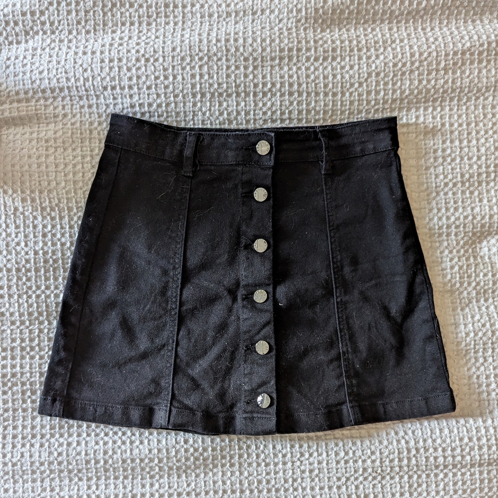 Forever 21 Black Button Down Skirt